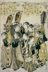 A Japanese Orchestra, Tosa School, 1500-1800-talet (träblock i färg)